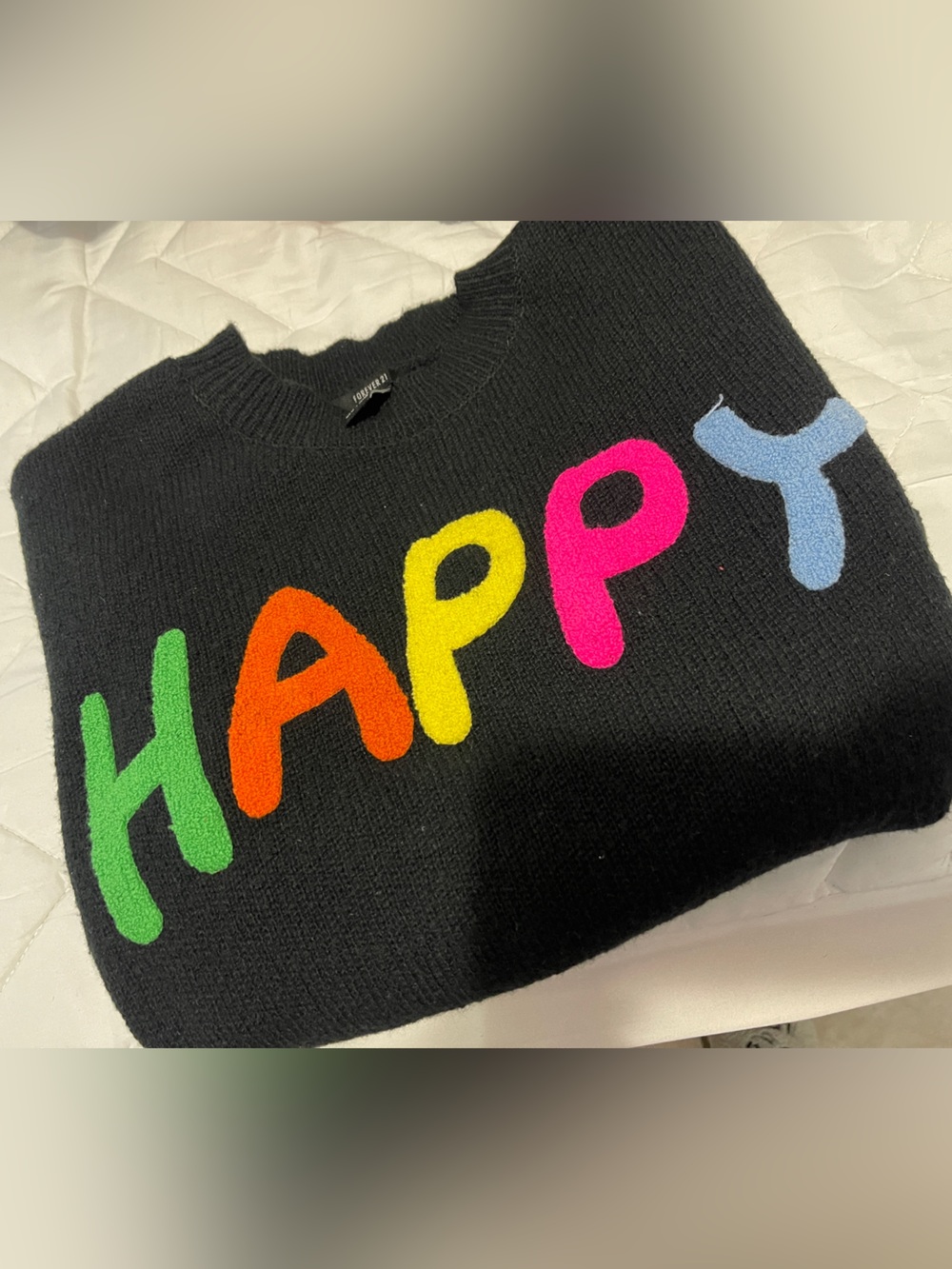 Forever 21 HAPPY Long Sleeve sweatshirt